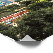 ヒューストンテキサス州ヴィンテージレトロ旅行水の色 ポスター (角)