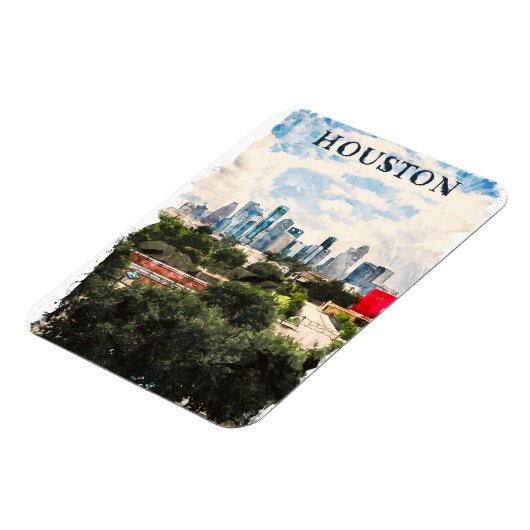 ヒューストンテキサス州ヴィンテージレトロ旅行水の色 マグネット (左側)