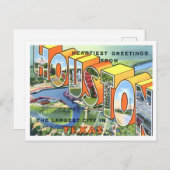 ヒューストンテキサス州ヴィンテージ大文字葉書 ポストカード (正面/裏面)