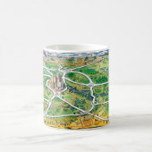 ヒューストンテキサス州漫画の地図 コーヒーマグカップ (中央)