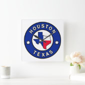 ヒューストンテキサス州 スクエア壁時計 (ホーム)