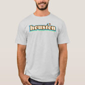ヒューストンテキサス州、青、緑、茶色 Tシャツ (正面)