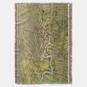 ヒューストンテキサス州(1891年)のヴィンテージの地図 スローブランケット (正面縦)