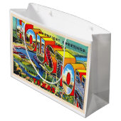 ヒューストンテキサス州TXヴィンテージ大文字葉書 ラージペーパーバッグ (裏面アングル)