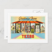 ヒューストンテキサス州TX古いヴィンテージ旅行記念品 ポストカード (正面/裏面)