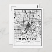 ヒューストンテキサス州USAトラベルシティマップポスター ポストカード (正面/裏面)