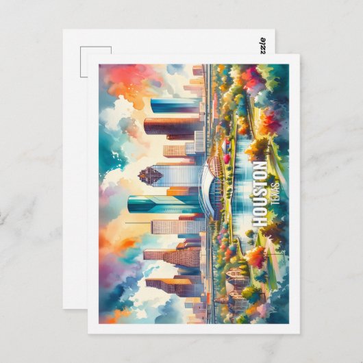 ヒューストンテキサス州USA有名な場所の水色 ポストカード (正面/裏面)