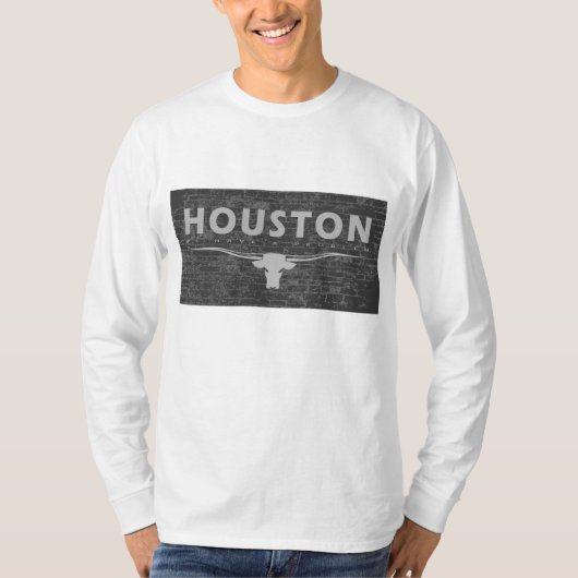 ヒューストンブリック壁デザイン Tシャツ (正面)