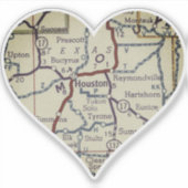 ヒューストンミズーリヴィンテージの地図 シール (正面)