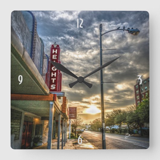ヒューストンモダンハイツテキサス州19th通りサンライズ スクエア壁時計 (正面)