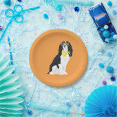 ヒューストン三色の無頓着なスパニエル犬犬 ペーパープレート (パーティー)