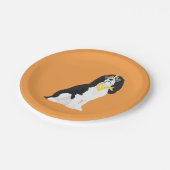 ヒューストン三色の無頓着なスパニエル犬犬 ペーパープレート (アングル)