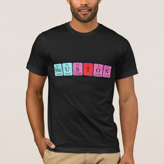 ヒューストン周期表名のシャツ Tシャツ (正面)