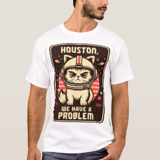 ヒューストン問題おもしろい猫 Tシャツ