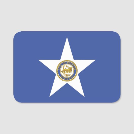 ヒューストン国旗が付いた愛国的な名前タグ 名札 (正面)