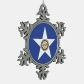 ヒューストン国旗とペーター・スノーフレークオーナメント スノーフレークピューターオーナメント (左)