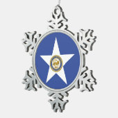 ヒューストン国旗とペーター・スノーフレークオーナメント スノーフレークピューターオーナメント (右)