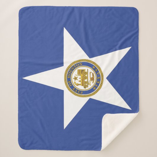 ヒューストン国旗を持つシェルパ毛布 シェルパブランケット (正面)