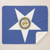 ヒューストン国旗を持つシェルパ毛布 シェルパブランケット (正面(横))