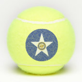 ヒューストン国旗を持つ愛国的なテニスボール テニスボール (裏面)