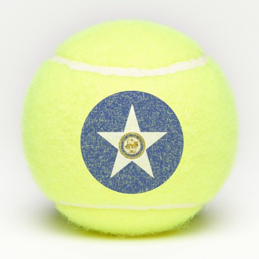 ヒューストン国旗を持つ愛国的なテニスボール テニスボール (裏面)
