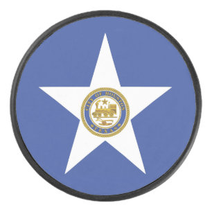 ヒューストン国旗を持つ愛国的なホッケーパック アイスホッケーパック