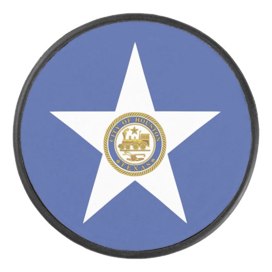 ヒューストン国旗を持つ愛国的なホッケーパック アイスホッケーパック (正面)