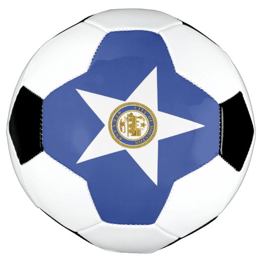 ヒューストン国旗を掲げた愛国的なサッカーボール サッカーボール (回転)