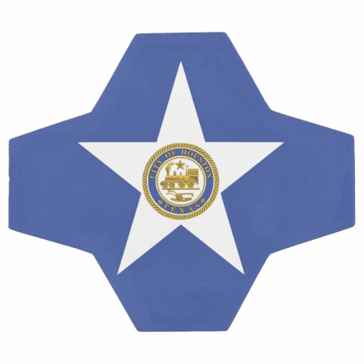 ヒューストン国旗を掲げた愛国的なサッカーボール サッカーボール (フラット)