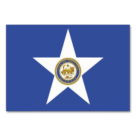 ヒューストン国旗を掲げた愛国的なテーブルカード テーブルナンバー (正面)