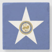 ヒューストン国旗を掲げた石製コースター ストーンコースター (正面)