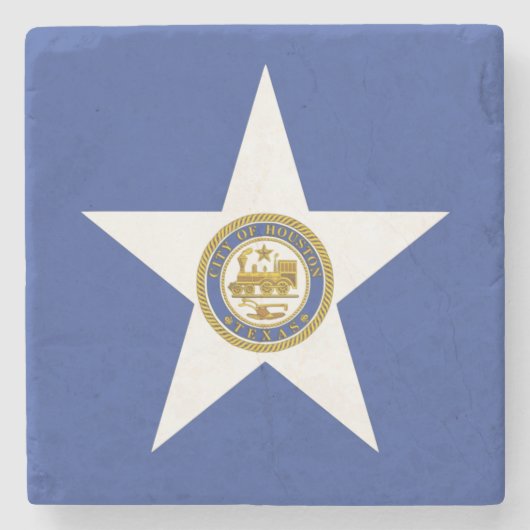 ヒューストン国旗を掲げた石製コースター ストーンコースター (正面)