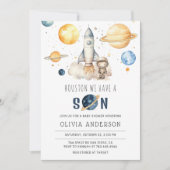 ヒューストン宇宙飛行士宇宙ベビーシャワー 招待状 (正面)