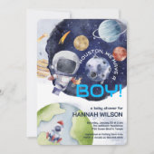 ヒューストン宇宙飛行士We have a Boy Baby Shower 招待状 (正面)