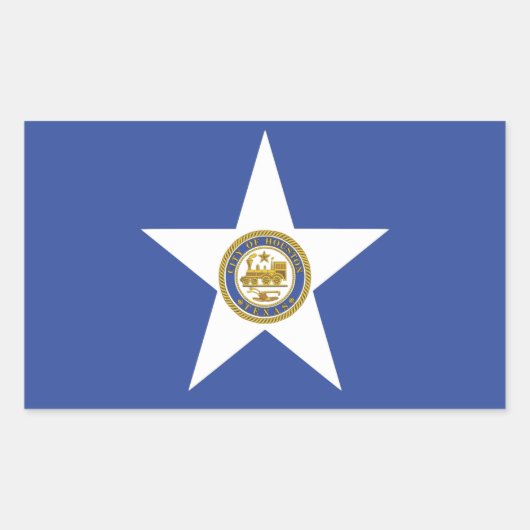 ヒューストン州旗の付いた長方形シール 長方形シール (正面)