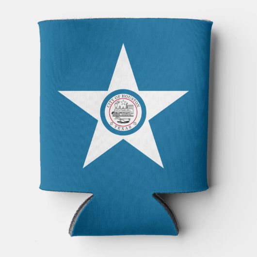 ヒューストン市旗テキサス州クーラーボックス 缶クーラー (正面)