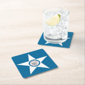 ヒューストン市旗テキサス州スクエア紙コート スクエアペーパーコースター (インサイチュ)