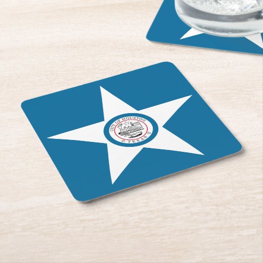 ヒューストン市旗テキサス州スクエア紙コート スクエアペーパーコースター (アングル)