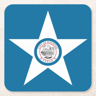 ヒューストン市旗テキサス州スクエア紙コート スクエアペーパーコースター