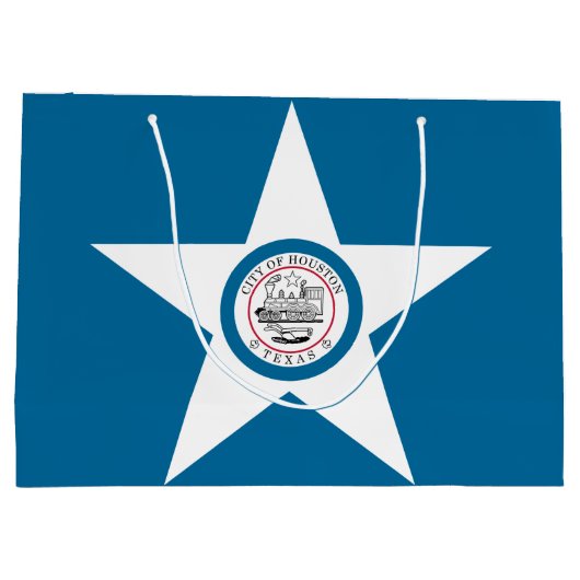 ヒューストン市旗テキサス州大抱き枕 ラージペーパーバッグ (裏面)