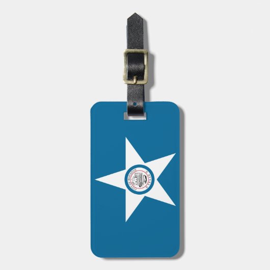 ヒューストン市旗テキサス州荷物札 ラゲッジタグ (正面縦)