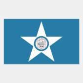 ヒューストン市旗テキサス州長方形ステッカー 長方形シール (正面)