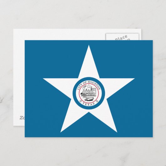 ヒューストン市旗、テキサス州はがき ポストカード (正面/裏面)