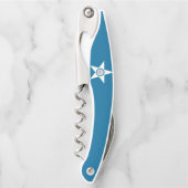 ヒューストン市旗、テキサス州ウェイターコルク栓抜 ソムリエナイフ (正面)