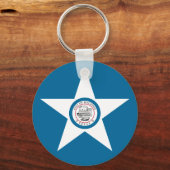 ヒューストン市旗、テキサス州・キーチェーン キーホルダー (正面)