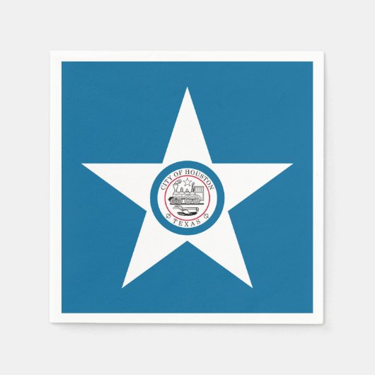 ヒューストン市旗、テキサス州・ナプキンス スタンダードカクテルナプキン (正面)