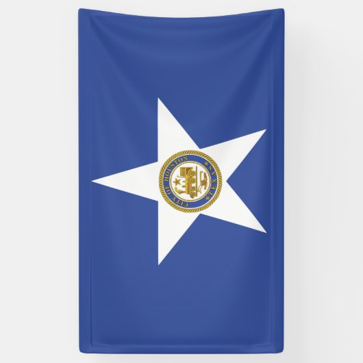 ヒューストン市旗(テキサス州) 横断幕 (縦)