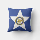 ヒューストン市，テキサス州，アメリカ国旗のMoJo枕 クッション (裏面)