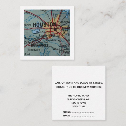 ヒューストン引っ越しました新しいアドレスカード エンクロージャーカード (正面/裏面)
