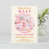 ヒューストン我々は女の子の宇宙ベビーシャワーを持っている 招待状 (スタンド正面)